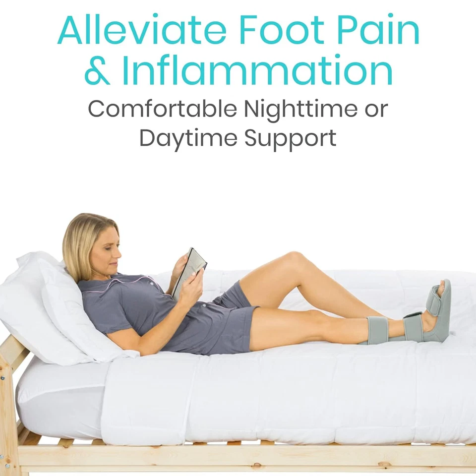 Soporte para piernas férula punto gatillo noche plus cuñas elásticas gris suave grande Foto 2 de 4