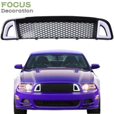 For 2013-2014 Ford Mustang Front Bumper Upper Grill Grille W/White LED Light