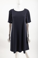 Calvin Klein Womens Swing Flowy Dress Sz 6 Navy Blue Short sleeved