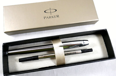 PARKER Premium Rollerball, Silbermetallic, in Geschenkbox mit neuer Mine
