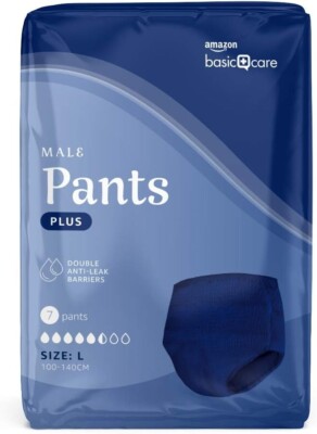 Amazon Basic Care Men s Pants Plus Large   4 Packungen 7 Stück (28 Pants) Blau