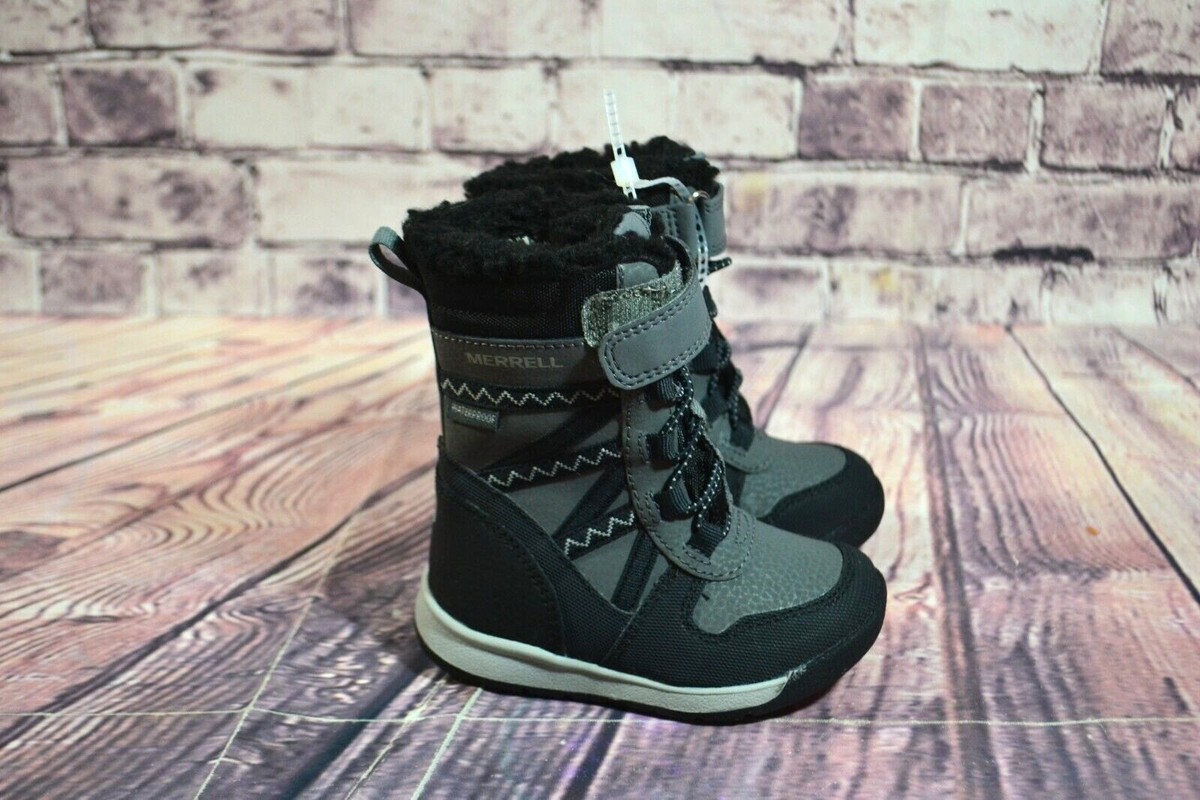 Botas Merrell Snow Crush Niño Gris, Impermeables Para Nieve