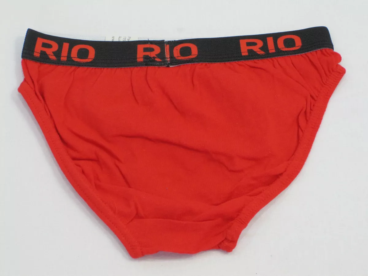 Rio Boys Soft Breathable Soft Cotton Briefs Underwear sizes 4 6 8 Colour Red