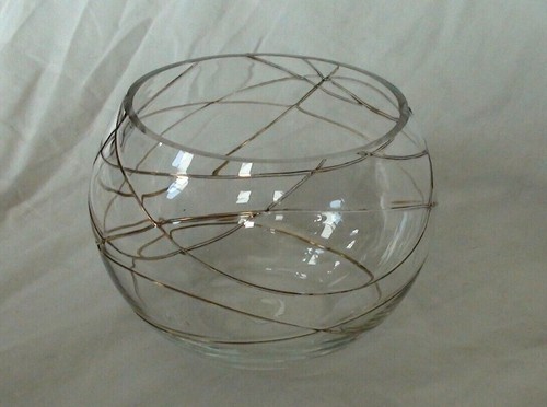 PARTYLITE CALYPSO VOLTIVE TEELICHT GLAS KERZENHALTER GOLD SWIRL DESIGN