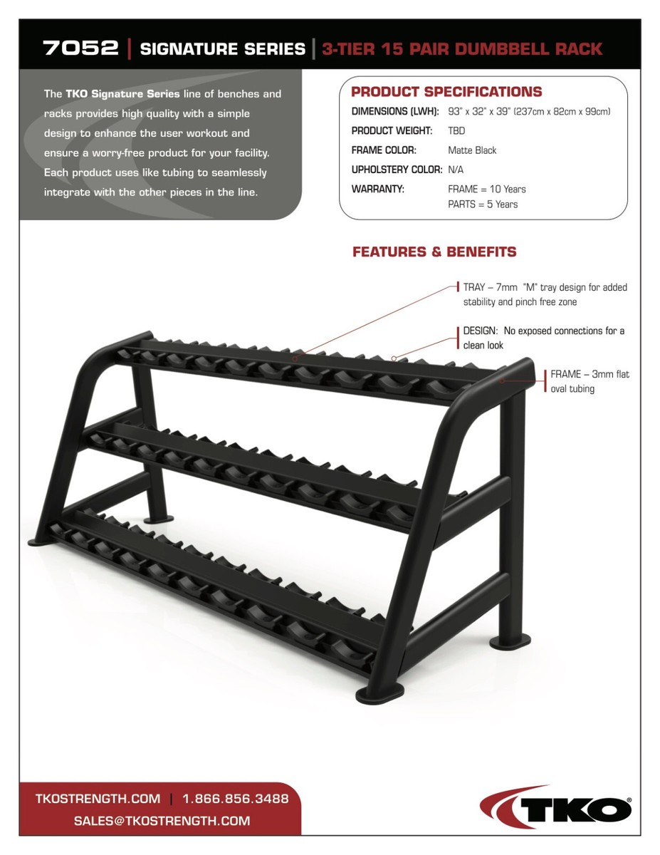 TKO Tier 15 Pair Dumbbell Rack