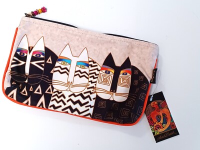 Laurel Burch Cat Pouch Clutch, large, NWT, Southwestern design