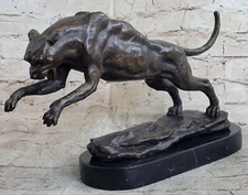 Statue Sculpture Cougar Wildlife Art Deco Style Art Nouveau Style Bronze Deal