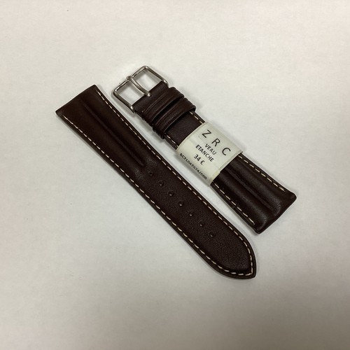 Bracelet De Montre ZRC En Cuir Veau Marron - Largeur 22mm, Fait Main, Neuf Avec étiquettes