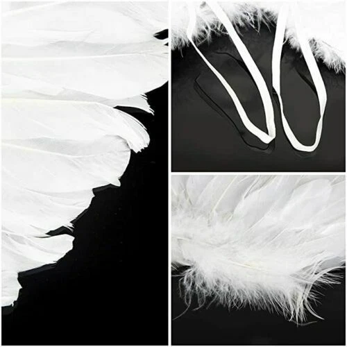 Alas de pluma de ángel con anillo halo varita disfraz utilería adulto adolescente niños Halloween Foto 4 de 4