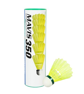 Badminton Yonex Mavis 350 Green Cap Nylon Shuttlecock (Yellow)