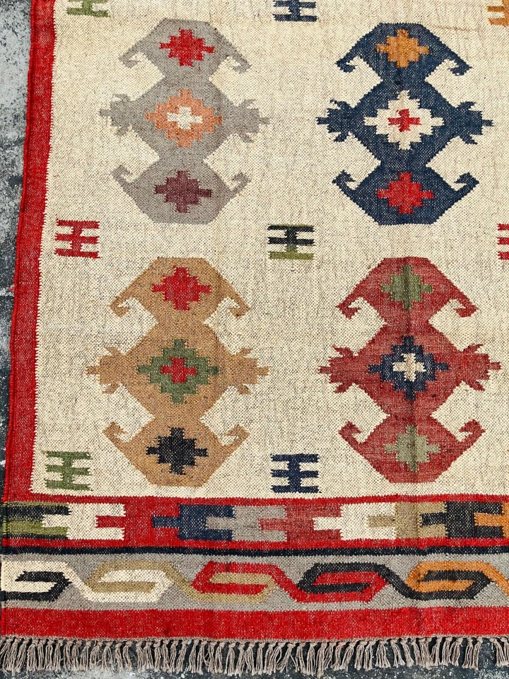 navajo rug Handmade Wool Jute southwestern Rug Vintage Kilim Rug Aztec ...