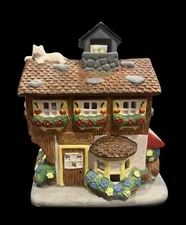 Partylite Porcelain Flower Shop Cottage Tea Light Candle House