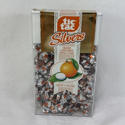 Tic Tac Silvers Orange Candy Mints 3.5 Oz Vintage RARE Jumbo