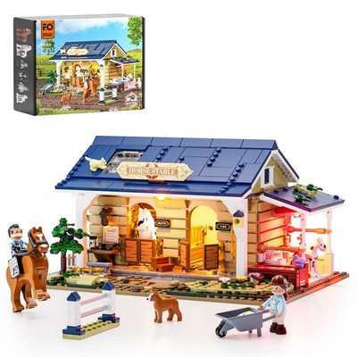 Funwhole/Lumibricks F9080 (16009) Farm Life - Stable-Pferdestall m. Beleuchtung