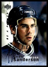 1995-96 Upper Deck Be a Player Autographs Geoff Sanderson Auto Hartford Whalers