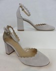 Chloe Gray Suede D'Orsay Scalloped Almond Toe Block Heel  SZUS5 EU35 NWT $695 — photo 2