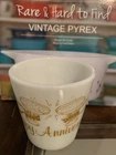 Vtg  Pyrex Milk Glass  HAPPY ANNIVERSARY RARE Mug  #1410 HTF