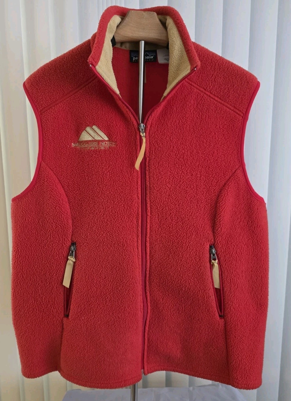 Patagonia Synchilla Smuggler’s Notch Vermont Vest Womens XL Full Zip Orange