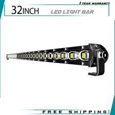 32in 34in 90W Single Row LED Light Bar Ultra-Slim Combo Beam 6D Reflectors