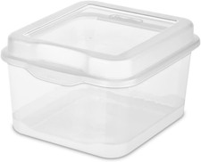 Fliptop, Stackable Small Storage Bin with Hinging Lid, Plastic Container to Orga
