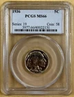 1936 Buffalo Nickel PCGS MS66