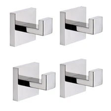 Bath Towel Hooks Polished Chrome 4 Pack Stainless Steel Robe Coat and Clothes...