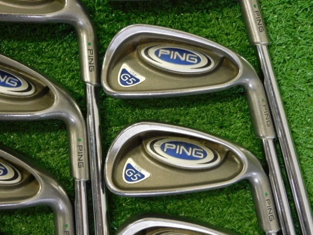 Ping G5 Irons 4-W & S CS-Lite Stiff Steel Midsize Grips Green Dot 2.25* Upright - Image 2 of 4