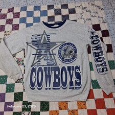 Vintage Dallas Cowboys Sweatshirt Youth 14 16 Size Large Gray 1991