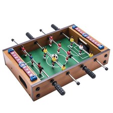 Mini Tabletop Foosball Game 13.5 Inch Wooden Soccer Table for Family Fun
