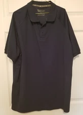 Glide Gear Men's Polo Shirt Navy Blue Short Sleeve Textured Size XL