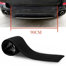 Black Rear Bumper Rubber Cover Strip Scratches Protect Adhesive Universal 90*8cm