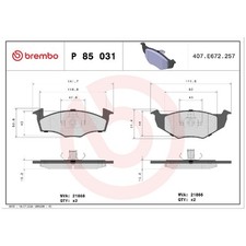 Satz Bremsbeläge Bremsklötze vorne für VW Vento 1H2 | 23891365