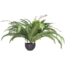 Uimoso 2" Artificial Boston Fern Plant Bush Plant Wall Hanging in Pot Home Decor