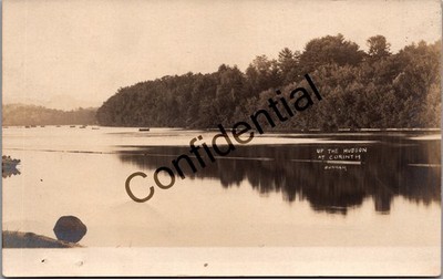 Real Photo View On The Hudson River At Corinth NY Adirondacks RPPC T340