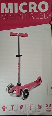 Micro Kickboard Mini Plus Kick Kids' Scooter with LED Lights - Pink