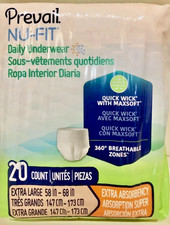 1 Pack of 20 - Prevail NU-FIT Daily Underwear Diapers Extra Large NUU-514