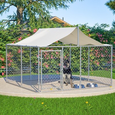 10x10ft Outdoor Pet Dog Run House Kennel Shade Cage Enclosure