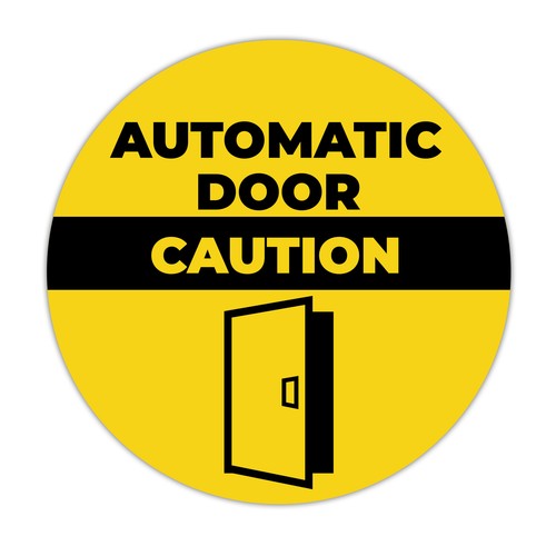 1PC XL Prank Automatic Door Sign Round 5" Novelty Sticker by Ellopi - Picture 3 of 27