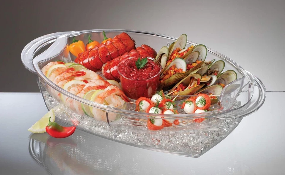 Prodyne Buffet sobre hielo, 19,75" x 11,75", transparente Foto 3 de 4