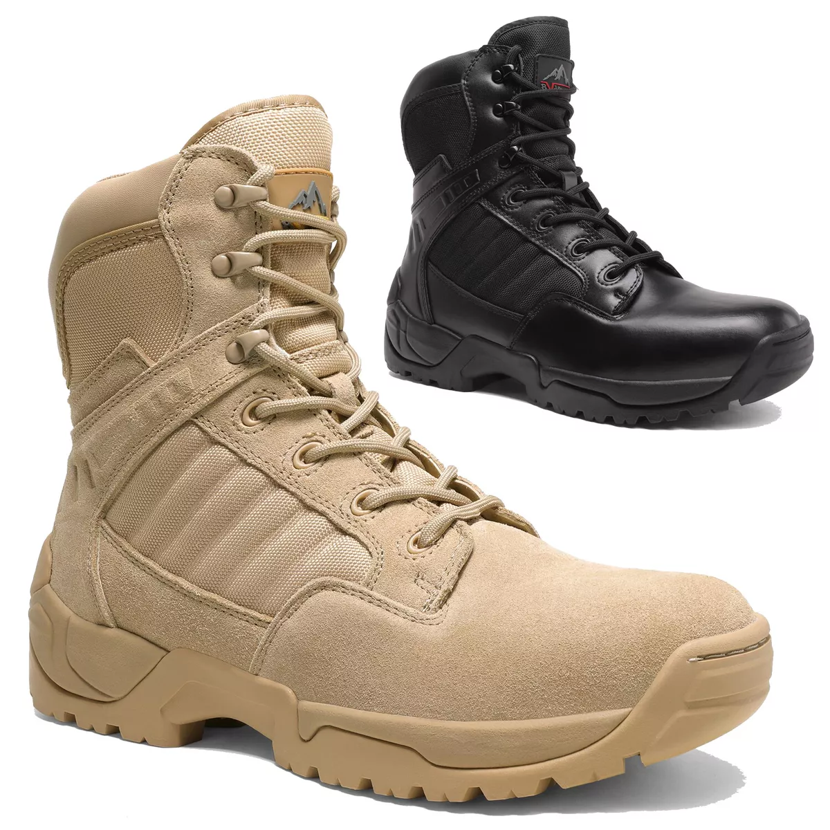 Men s Military Tactical Work Boots Leather Breathable Motorcycle Combat Boots