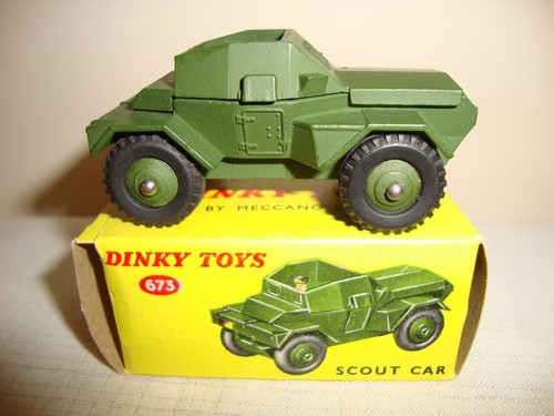 Original DINKY TOYS 673 DAIMLER SCOUT CAR - NR MINT in original BOX