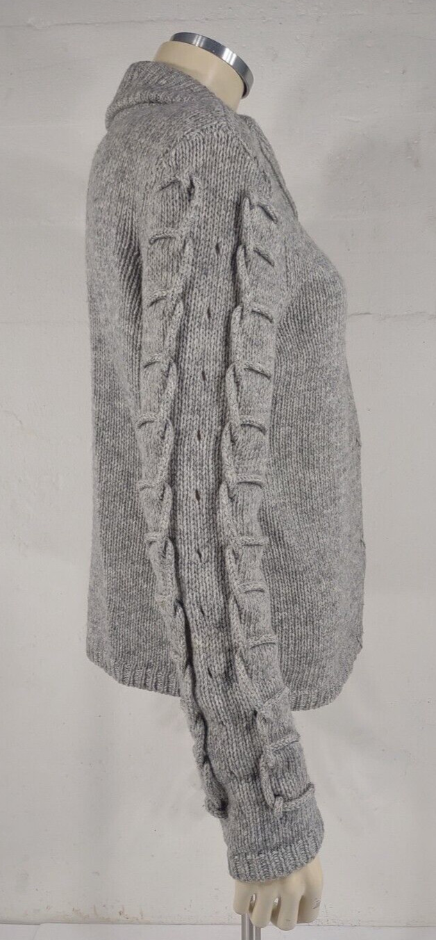 Sundance gray Lambswool blend snap button hooded … - image 5
