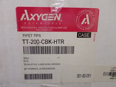 AXYGEN 96 Pipet Tips 200µL Case Tecan Style Liquid Level Sensing TT-200-CBK-HTR
