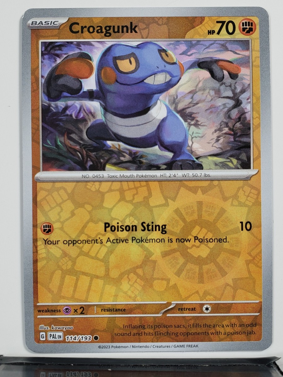 REVERSE HOLO Croagunk 114/193 NM / M Paldea Evolved Scarlet Violet