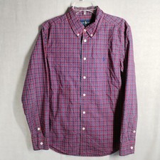 Ralph Lauren Boys Large 14-16 Shirt Cotton Red Plaid Button Down Long Sleeve