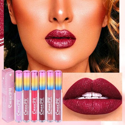 CmaaDu Shimmer Lip Gloss D iamond Glitter Lip Tint Waterproof Long Lasting D5H8
