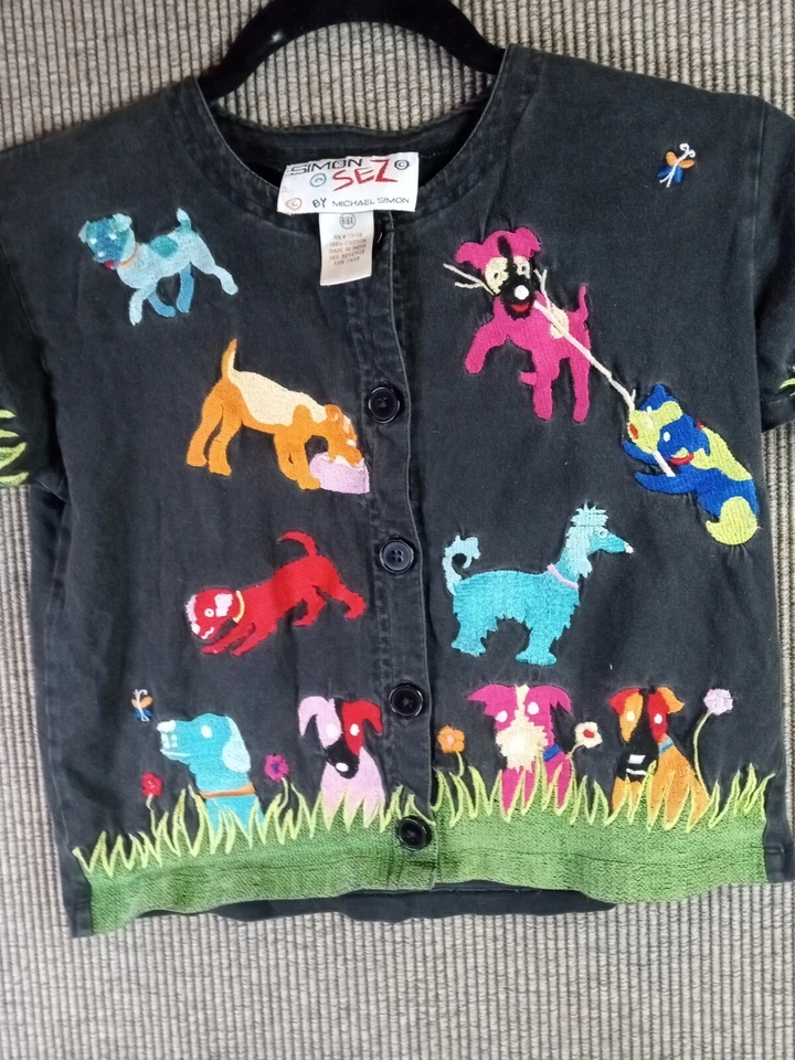 Camisa bordada con botones Simon Sez de Michael Simon para niñas 6/6x.t26d Foto 2 de 4