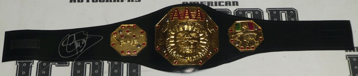 Blue Demon Jr. Signed AAA Lucha Libre Championship Toy Belt BAS