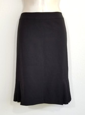Tahari Arthur S. Levine Women Sz 6 Black Trumpet Skirt Pleated Above Knee Lined