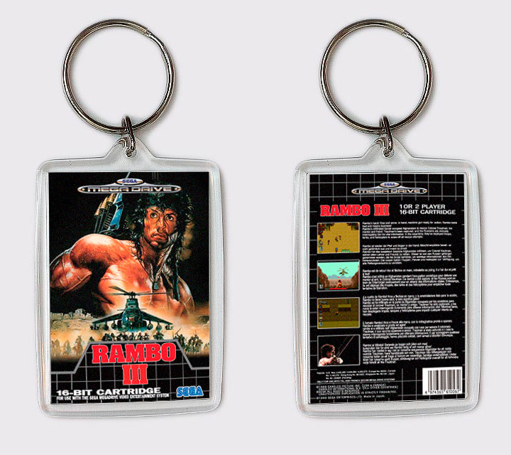 Porte-Clés Rambo III Sega Mega Drive Megadrive Porte-Clé
